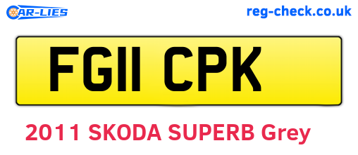 FG11CPK are the vehicle registration plates.