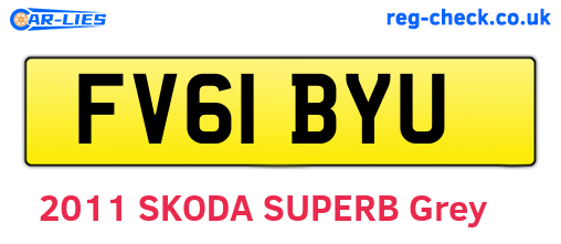 FV61BYU are the vehicle registration plates.