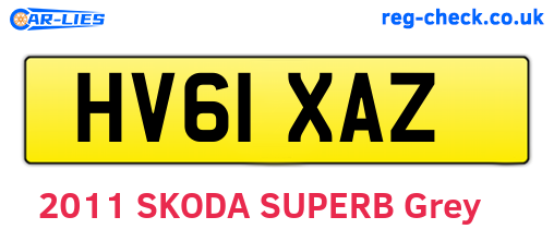 HV61XAZ are the vehicle registration plates.