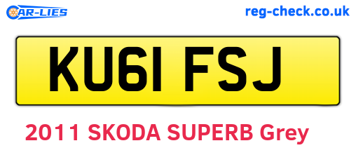KU61FSJ are the vehicle registration plates.