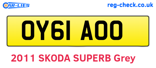 OY61AOO are the vehicle registration plates.