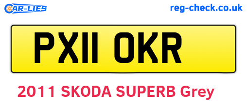 PX11OKR are the vehicle registration plates.
