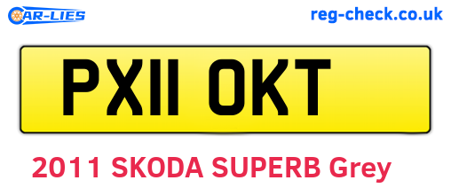 PX11OKT are the vehicle registration plates.