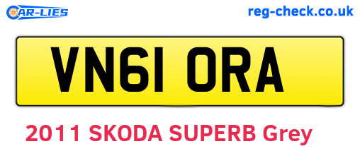 VN61ORA are the vehicle registration plates.