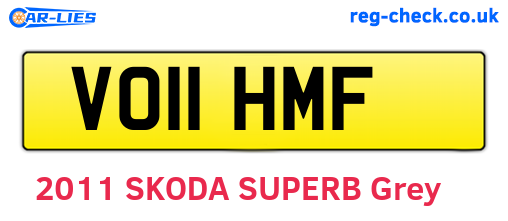 VO11HMF are the vehicle registration plates.