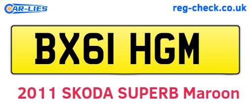 BX61HGM are the vehicle registration plates.