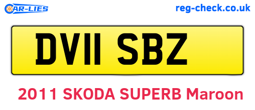 DV11SBZ are the vehicle registration plates.
