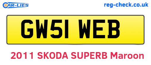 GW51WEB are the vehicle registration plates.