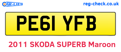 PE61YFB are the vehicle registration plates.