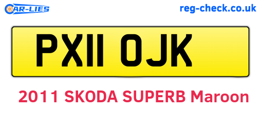 PX11OJK are the vehicle registration plates.