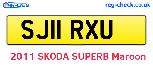 SJ11RXU are the vehicle registration plates.