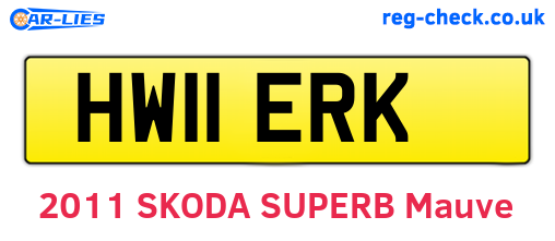 HW11ERK are the vehicle registration plates.