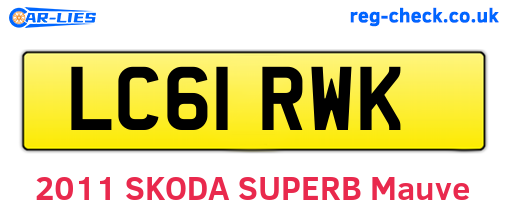 LC61RWK are the vehicle registration plates.