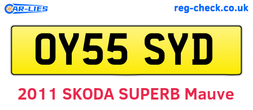 OY55SYD are the vehicle registration plates.