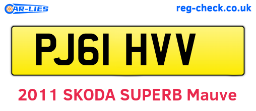 PJ61HVV are the vehicle registration plates.