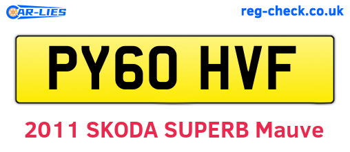 PY60HVF are the vehicle registration plates.
