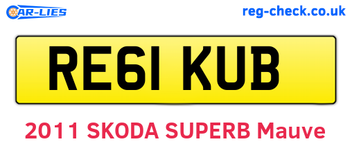 RE61KUB are the vehicle registration plates.