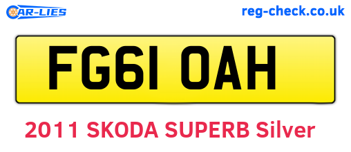 FG61OAH are the vehicle registration plates.
