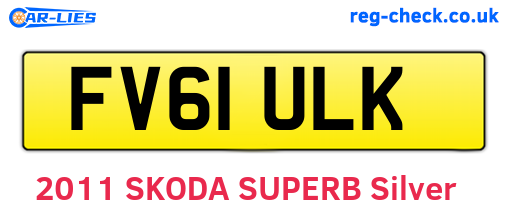 FV61ULK are the vehicle registration plates.