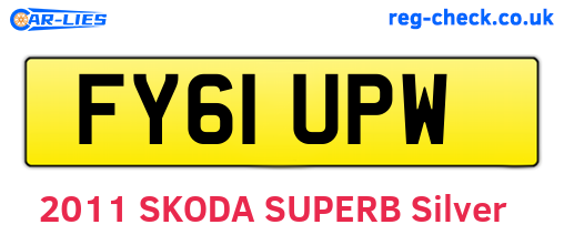 FY61UPW are the vehicle registration plates.
