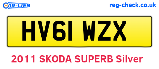 HV61WZX are the vehicle registration plates.