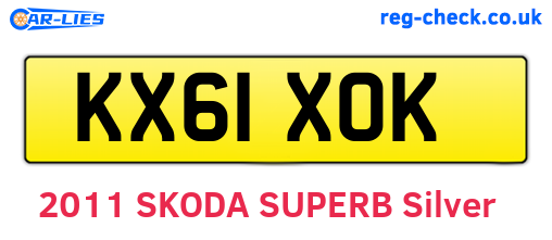 KX61XOK are the vehicle registration plates.