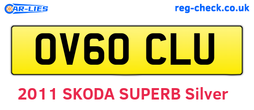 OV60CLU are the vehicle registration plates.