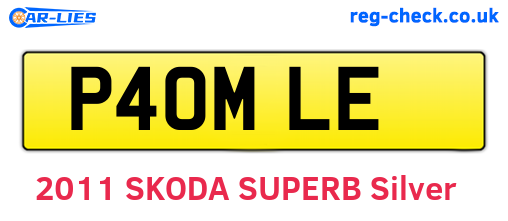 P40MLE are the vehicle registration plates.