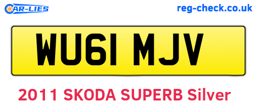 WU61MJV are the vehicle registration plates.