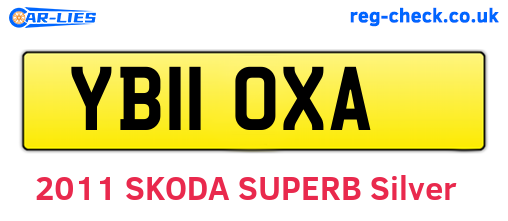 YB11OXA are the vehicle registration plates.