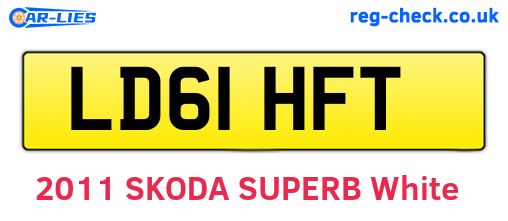 LD61HFT are the vehicle registration plates.