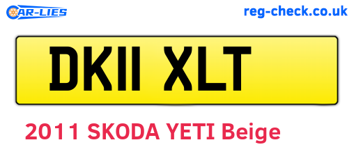 DK11XLT are the vehicle registration plates.