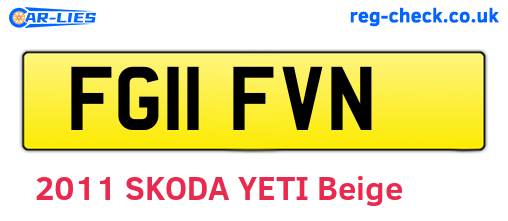 FG11FVN are the vehicle registration plates.