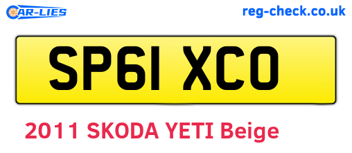 SP61XCO are the vehicle registration plates.