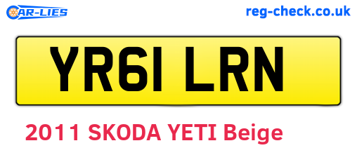 YR61LRN are the vehicle registration plates.
