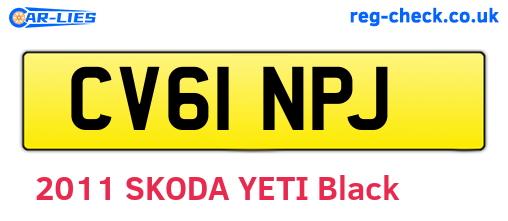 CV61NPJ are the vehicle registration plates.