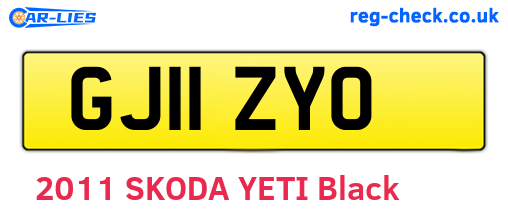 GJ11ZYO are the vehicle registration plates.
