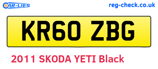 KR60ZBG are the vehicle registration plates.