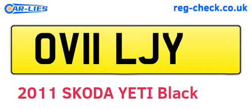 OV11LJY are the vehicle registration plates.