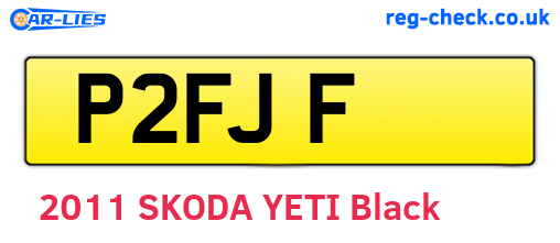 P2FJF are the vehicle registration plates.