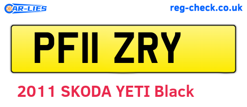 PF11ZRY are the vehicle registration plates.