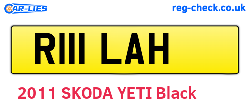 R111LAH are the vehicle registration plates.