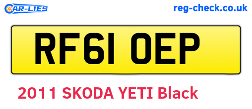 RF61OEP are the vehicle registration plates.