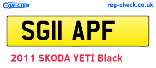 SG11APF are the vehicle registration plates.