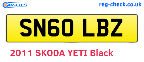 SN60LBZ are the vehicle registration plates.