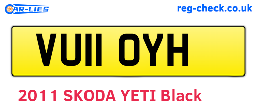 VU11OYH are the vehicle registration plates.