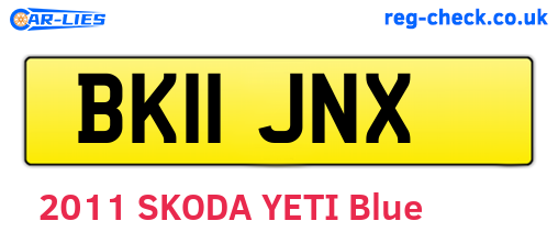 BK11JNX are the vehicle registration plates.