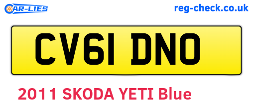 CV61DNO are the vehicle registration plates.