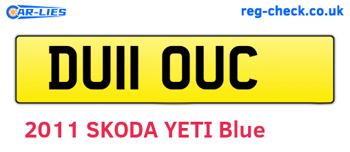 DU11OUC are the vehicle registration plates.