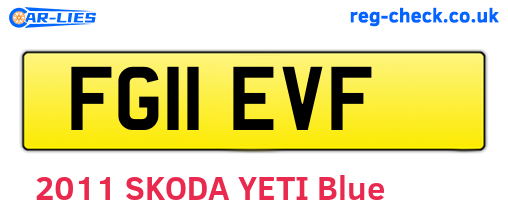 FG11EVF are the vehicle registration plates.